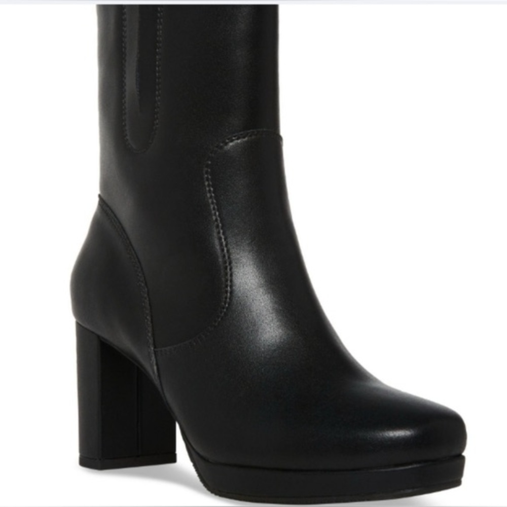 NEW w/oTags Aqua College Hadie Leather Waterproof Black Heeled Boots Women's 8